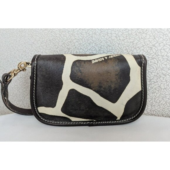 Dooney & Bourke Giraffe Print Wristlet Wallet Brown Cream/Off White Gold - Picture 2 of 12